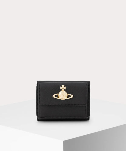 Vivienne Westwood Saffiano small Flap wallet 三折防刮十字紋短夾