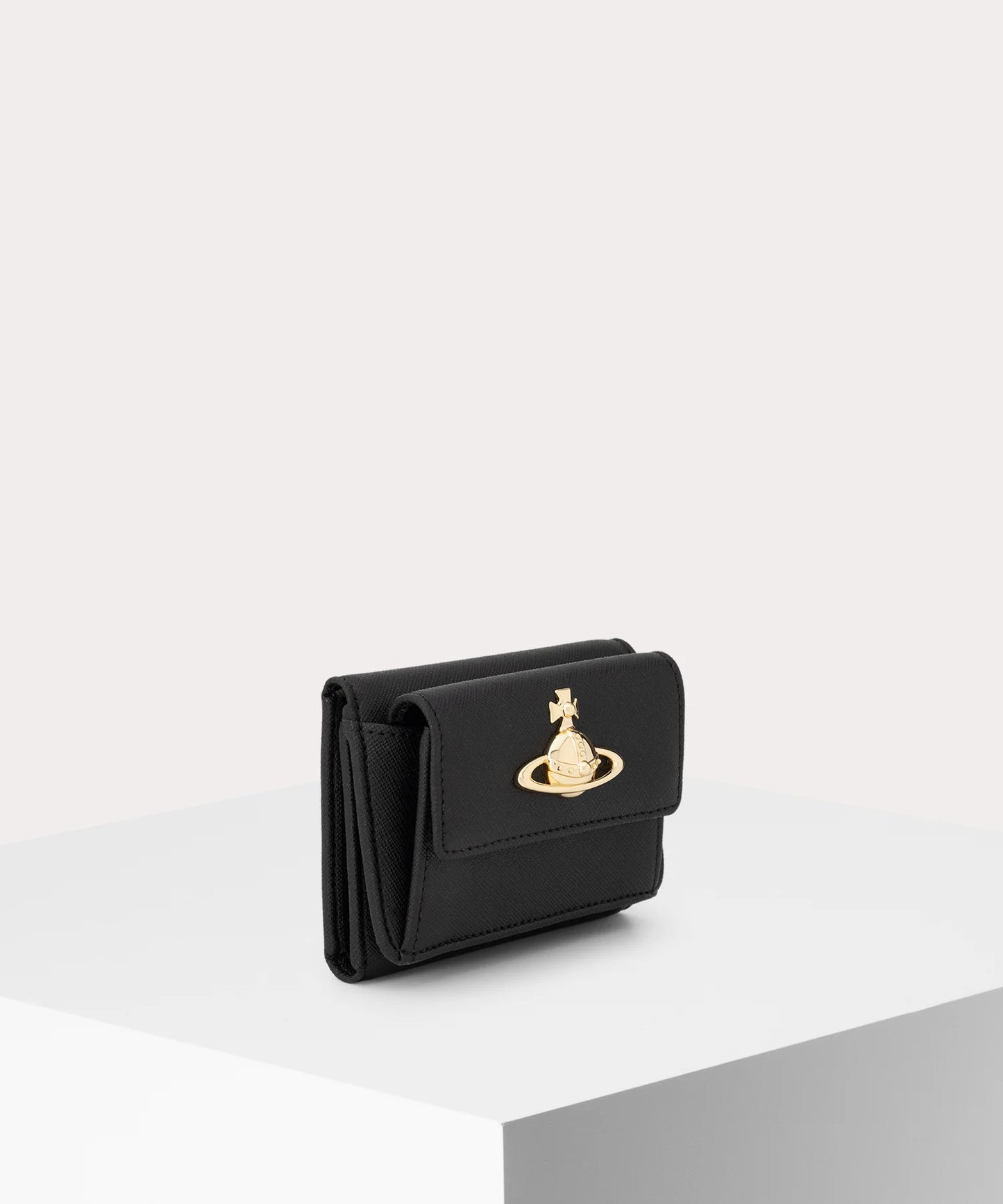 Vivienne Westwood Saffiano small Flap wallet 三折防刮十字紋短夾