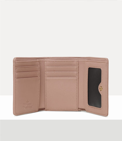 Vivienne Westwood Saffiano 十字紋牛皮三折口金短夾
