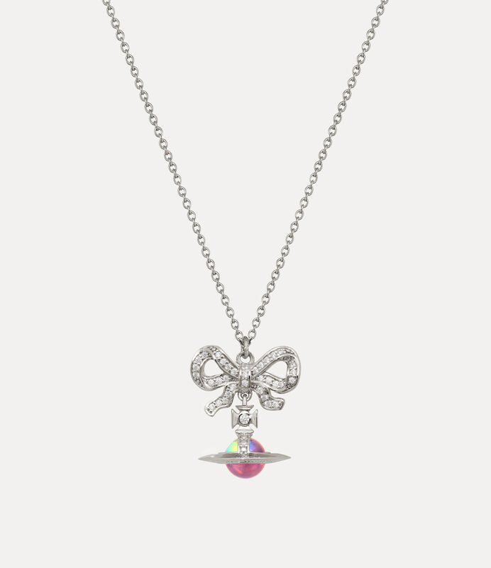 Vivienne Westwood Octavie Necklace 極光立體蝴蝶結土星純銀純銀項鍊