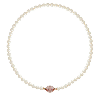 (現貨！) Vivienne Westwood Loelia Necklace 琺瑯扣珍珠頸鍊