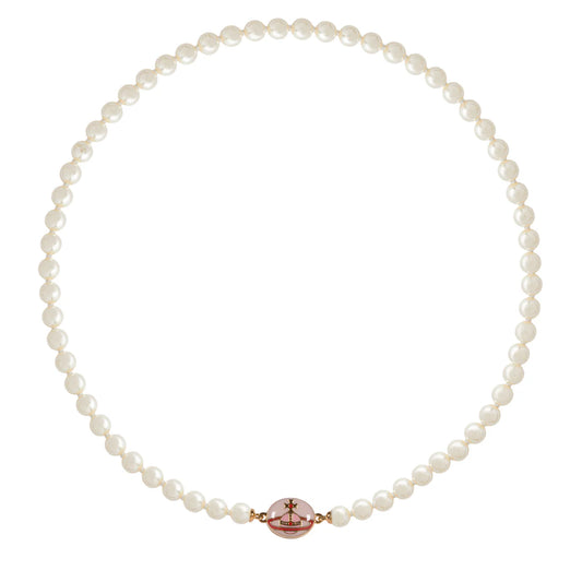 (現貨！) Vivienne Westwood Loelia Necklace 琺瑯扣珍珠頸鍊