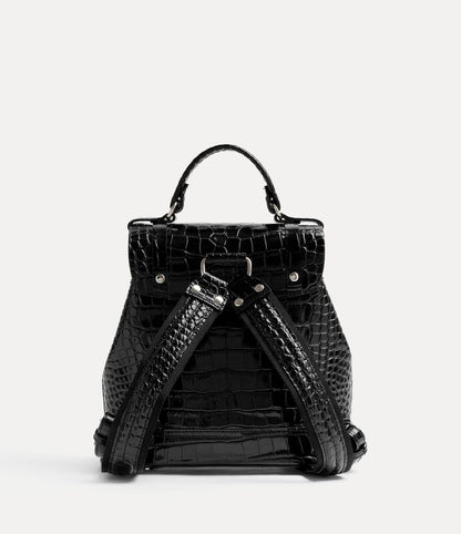 Vivienne Westwood Max Small Bag 立體土星鱷魚紋束口後背包