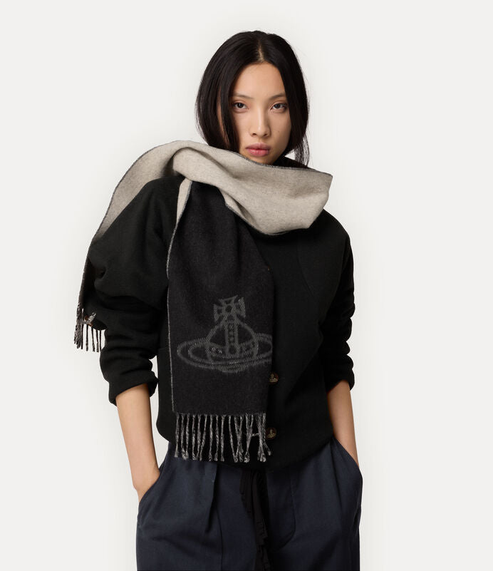 Vivienne Westwood 純羊毛刺繡土星圍巾