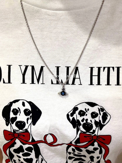 Vivienne Westwood Man. Reina Pendant Necklace 男款水晶土星長項鍊 （共2色！）