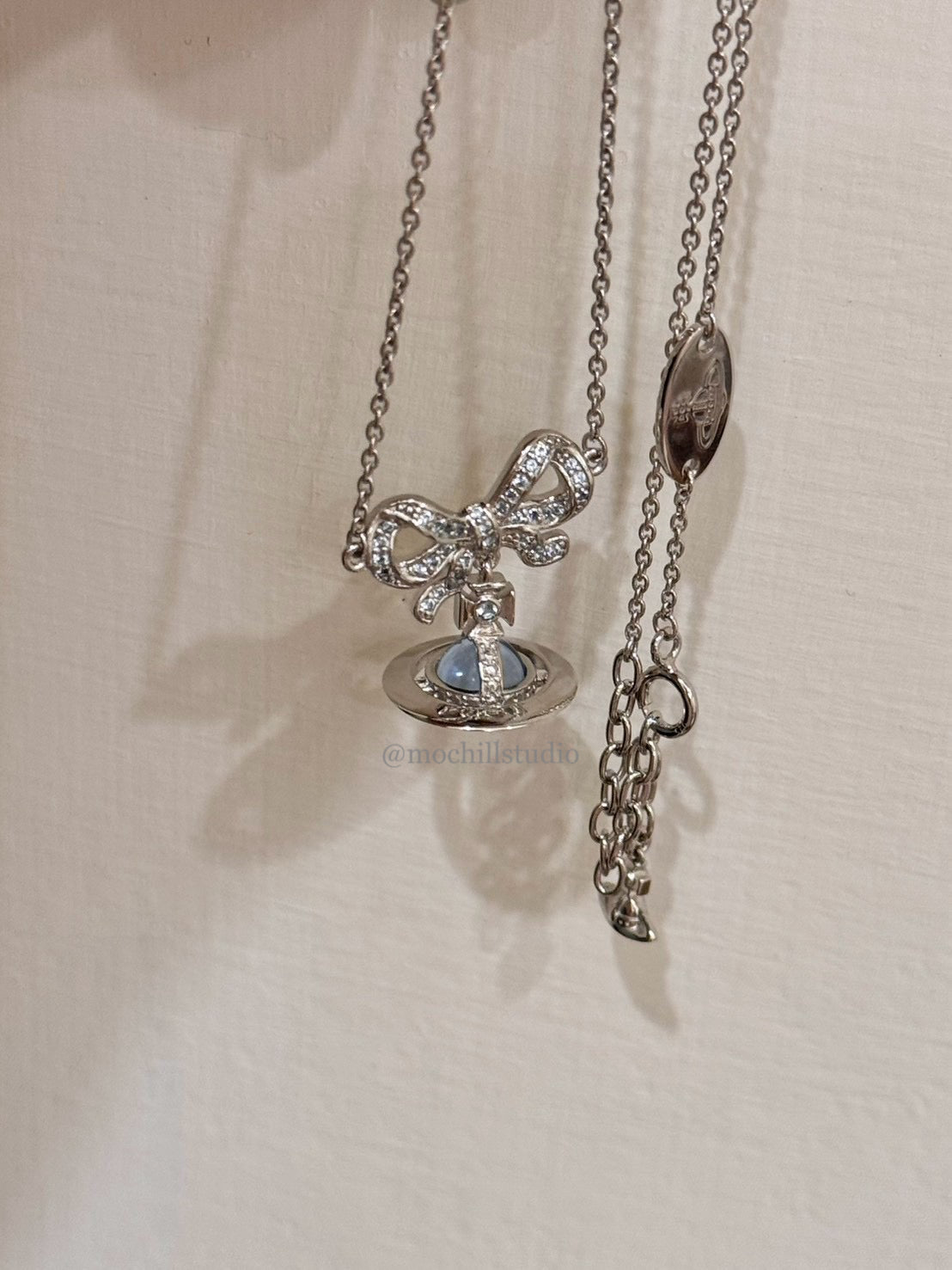 （限時特價！）Vivienne Westwood Octavie Necklace 夢幻立體蝴蝶結土星純銀項鍊（共7色！）