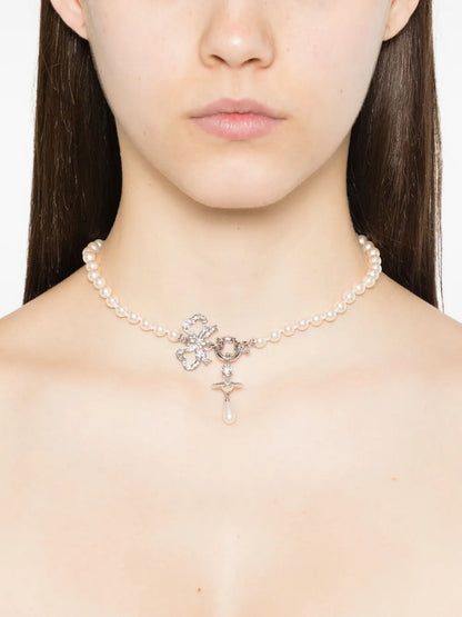 Vivienne Westwood Rigoberta Pearl Necklace 夢幻立體土星蝴蝶結珍珠項鏈