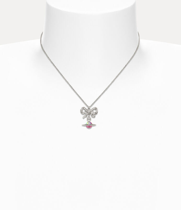 Vivienne Westwood Octavie Necklace 極光立體蝴蝶結土星純銀純銀項鍊