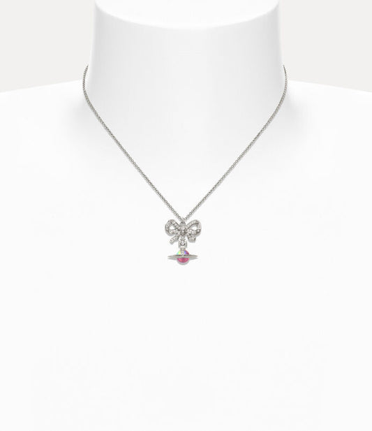 Vivienne Westwood Octavie Necklace 極光立體蝴蝶結土星純銀項鍊