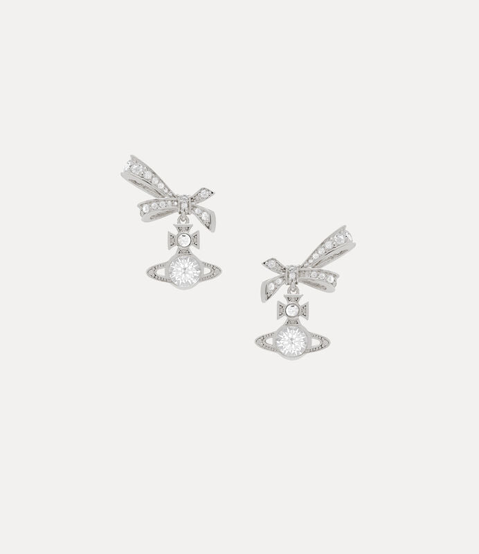 Vivienne Westwood Angelique Earrings 純銀水晶蝴蝶結耳環
