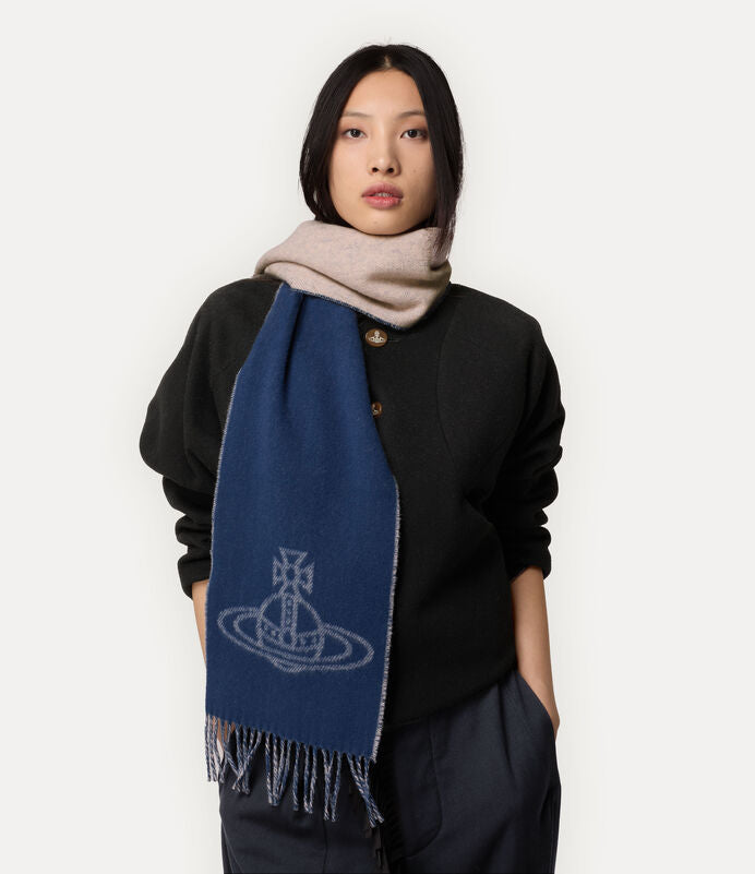 Vivienne Westwood 純羊毛刺繡土星圍巾