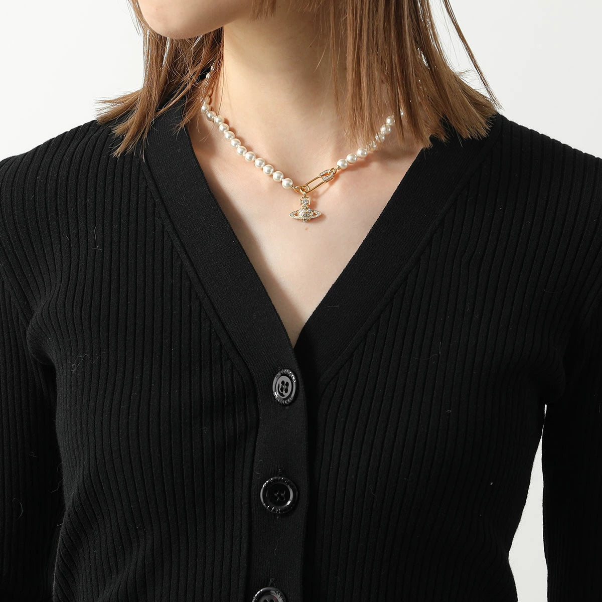 Vivienne Westwood Lucrece Pearl Necklace 別針土星珍珠項鍊（共2色！）