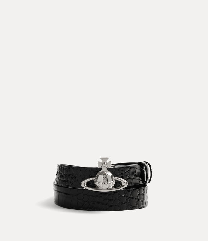 Vivienne Westwood Orb Buckle Belt 鱷魚壓紋土星皮帶 (共2色！）