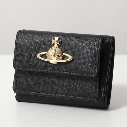 Vivienne Westwood Saffiano small Flap wallet 三折防刮十字紋短夾