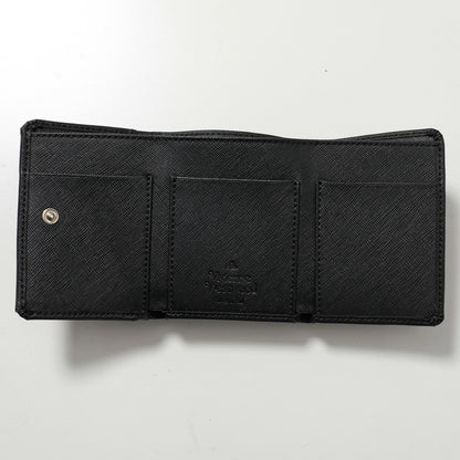 Vivienne Westwood Saffiano small Flap wallet 三折防刮十字紋短夾