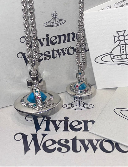 Vivienne Westwood Tiny Orb Necklace 限定限量寶藍中號立體土星項鍊