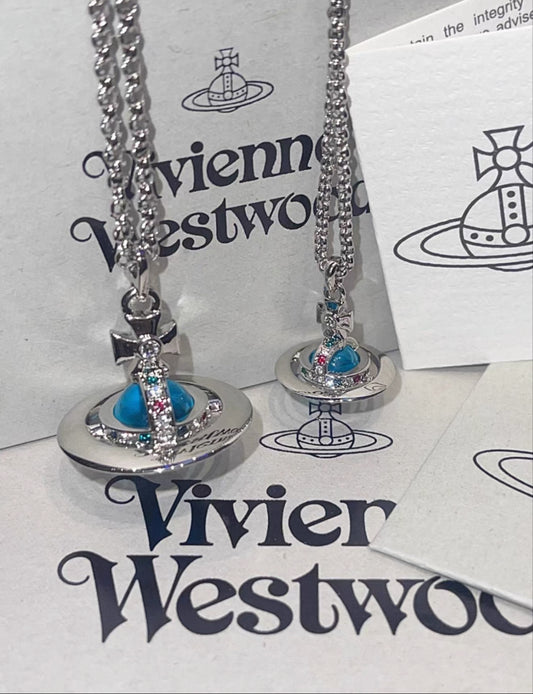 Vivienne Westwood Tiny Orb Necklace 限定限量寶藍中號立體土星項鍊