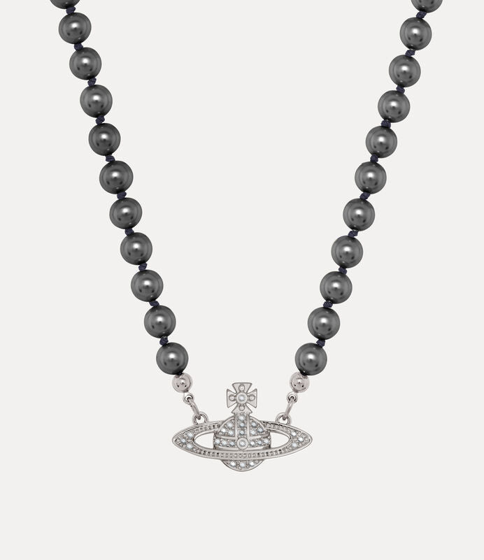 Vivienne Westwood Mini Bas Relief Pearl Choker 經典滿鑽土星珍珠頸鍊（共5色！）