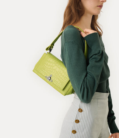（限時特價！）Vivienne Westwood Hazel Croc Medium Handbag 中號鱷魚立體土星肩背手提包（共3色！）