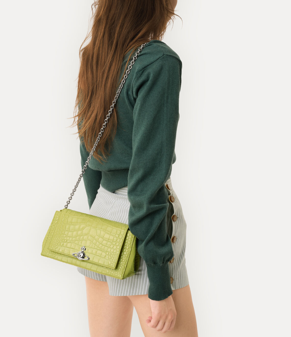 （限時特價！）Vivienne Westwood Hazel Croc Medium Handbag 中號鱷魚立體土星肩背手提包（共3色！）