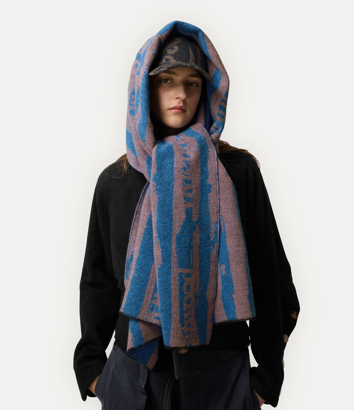 Vivienne Westwood 純羊毛不規則花紋圍巾