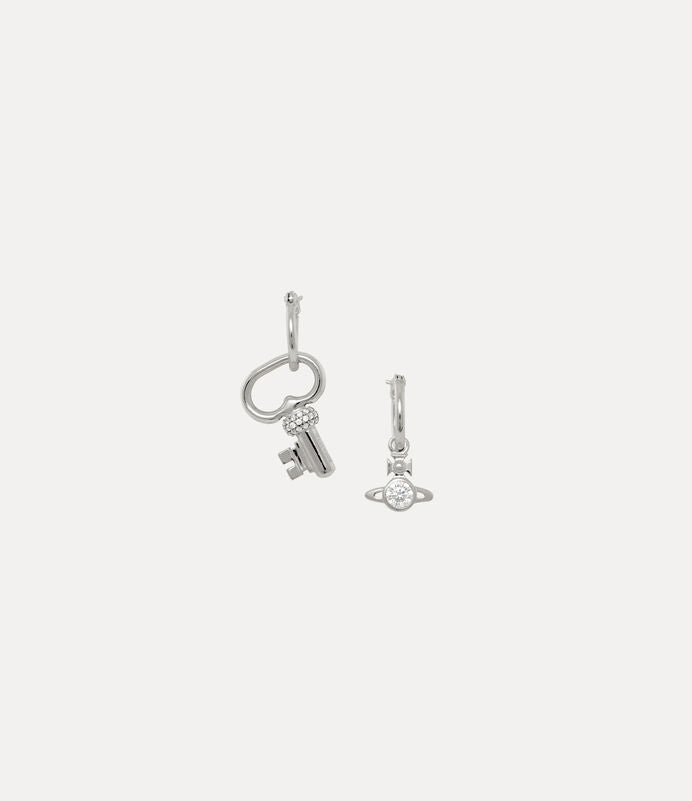 Vivienne Westwood Baya Earrings 純銀鑰匙土星不對稱耳環