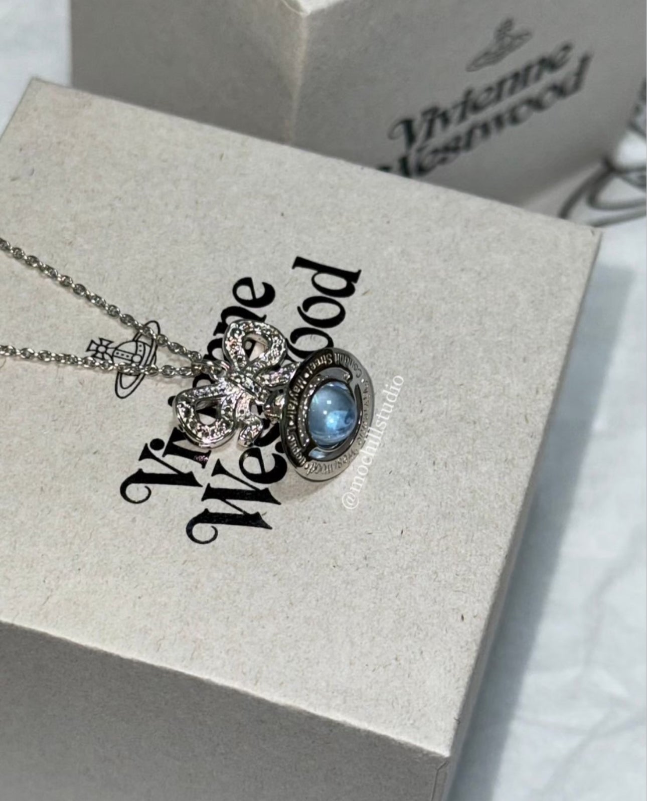 Vivienne Westwood Octavie Necklace 夢幻立體蝴蝶結土星純銀項鍊（共5色！）