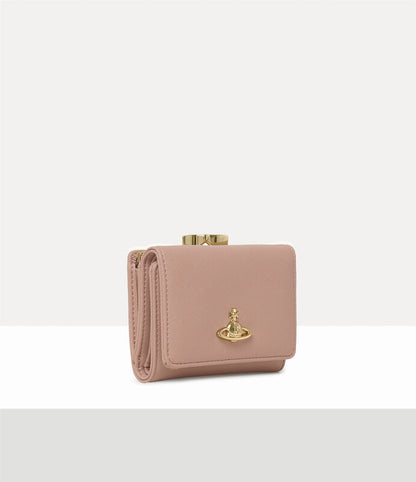 Vivienne Westwood Saffiano 十字紋牛皮三折口金短夾