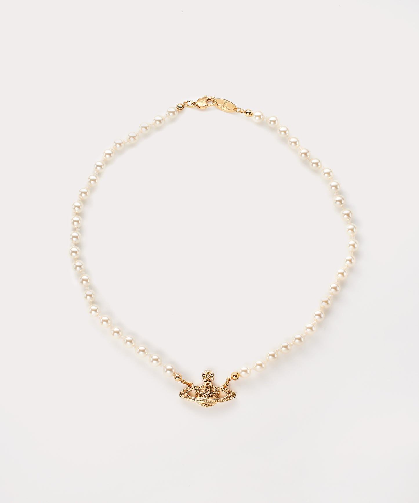 Vivienne Westwood Mini Bas Relief Pearl Choker 經典滿鑽土星珍珠頸鍊（共3色！）