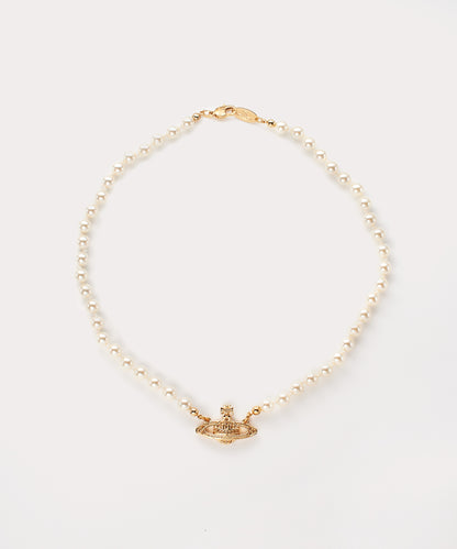 Vivienne Westwood Mini Bas Relief Pearl Choker 經典滿鑽土星珍珠頸鍊（共3色！）