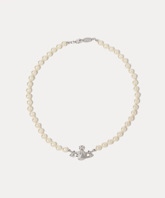 Vivienne Westwood Mini Bas Relief Pearl Choker 經典滿鑽土星珍珠頸鍊（共3色！）