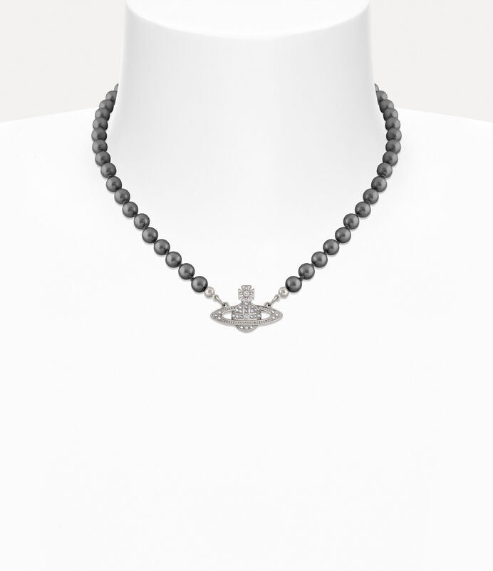 Vivienne Westwood Mini Bas Relief Pearl Choker 經典滿鑽土星珍珠頸鍊（共5色！）