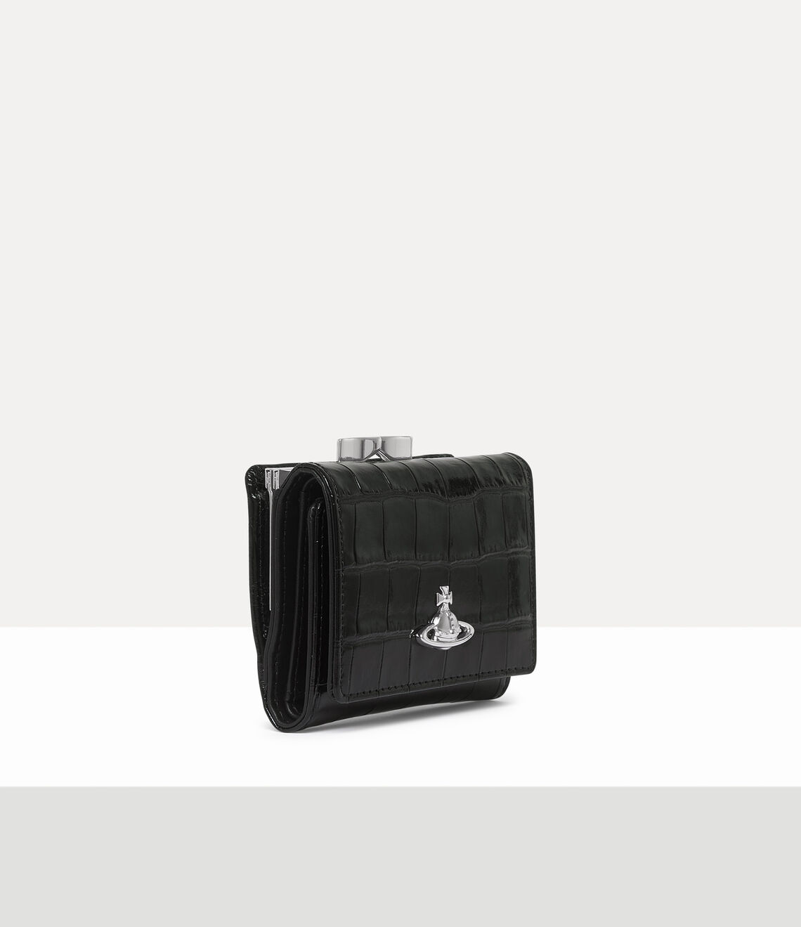 Vivienne Westwood CROCODILE 鱷魚紋立體土星三折口金短夾 （共2色！）