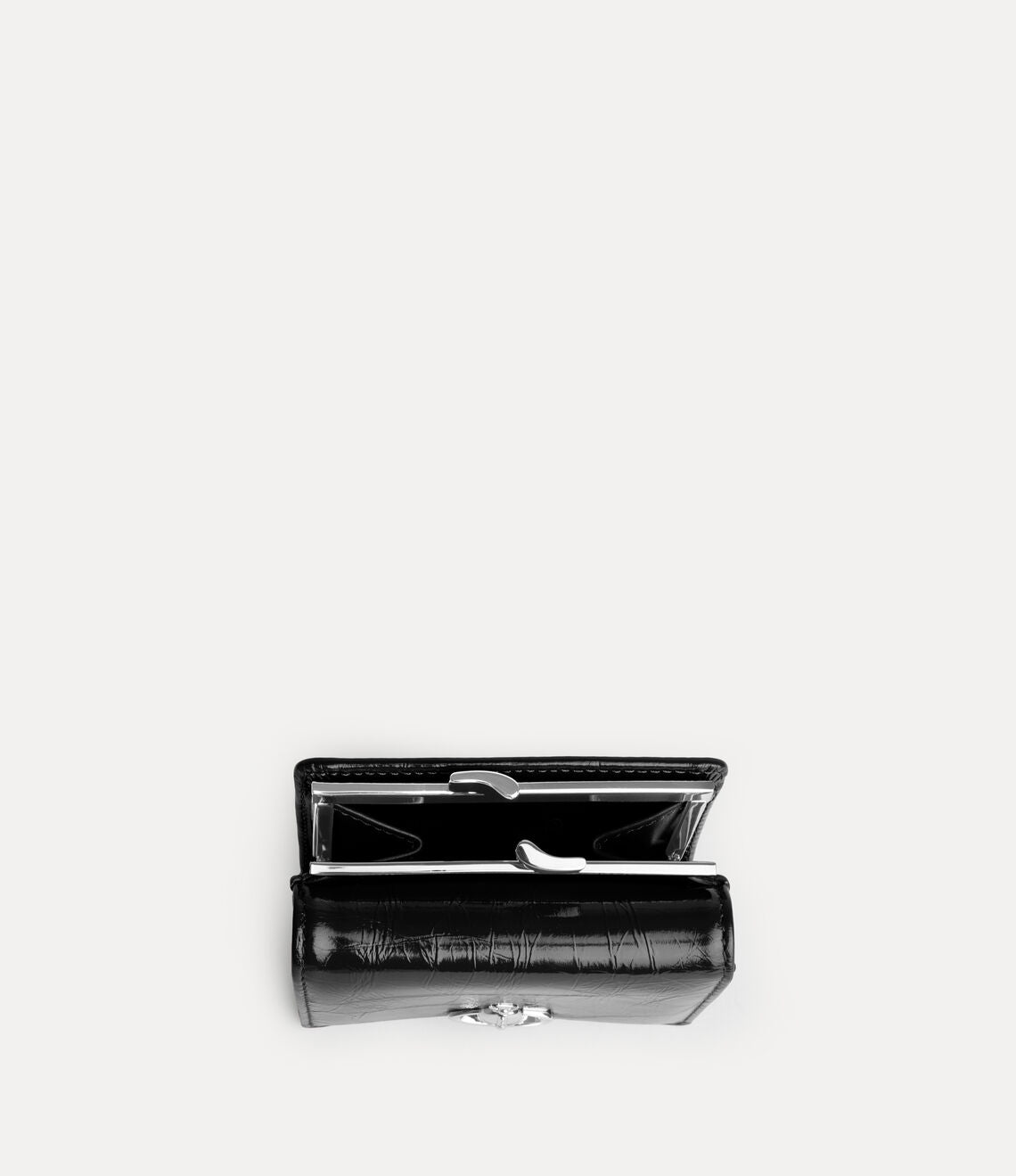 （限時特價！）Vivienne Westwood Frame Wallet 光澤褶皺立體土星三折口金短夾 （共2色！）