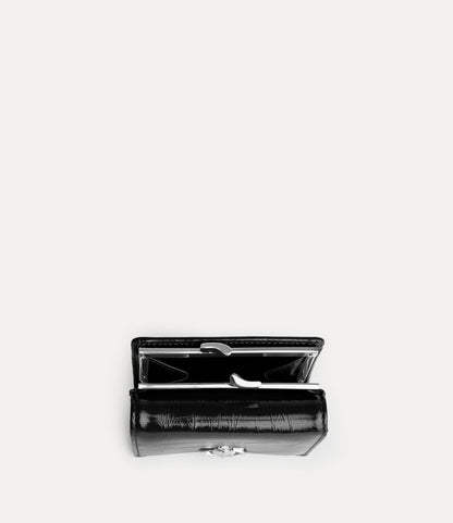 （限時特價！）Vivienne Westwood Frame Wallet 光澤褶皺立體土星三折口金短夾 （共2色！）