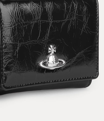 （限時特價！）Vivienne Westwood Frame Wallet 光澤褶皺立體土星三折口金短夾 （共2色！）