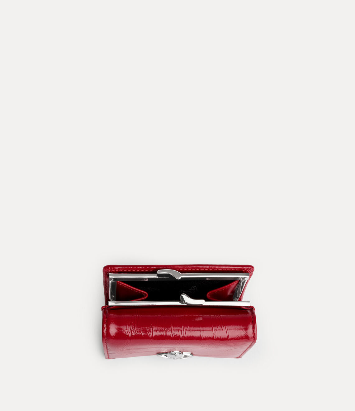 （限時特價！）Vivienne Westwood Frame Wallet 光澤褶皺立體土星三折口金短夾 （共2色！）