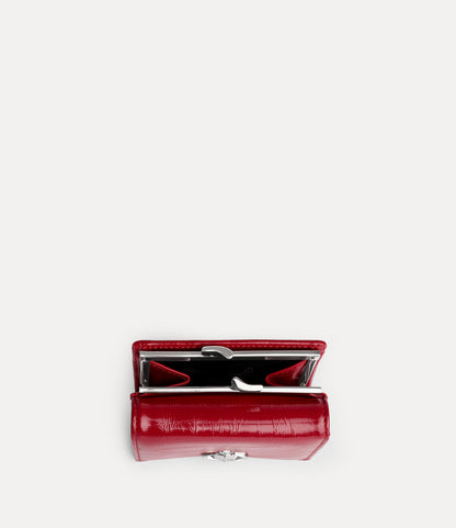 （限時特價！）Vivienne Westwood Frame Wallet 光澤褶皺立體土星三折口金短夾 （共2色！）