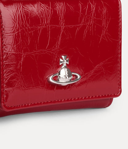 （限時特價！）Vivienne Westwood Frame Wallet 光澤褶皺立體土星三折口金短夾 （共2色！）