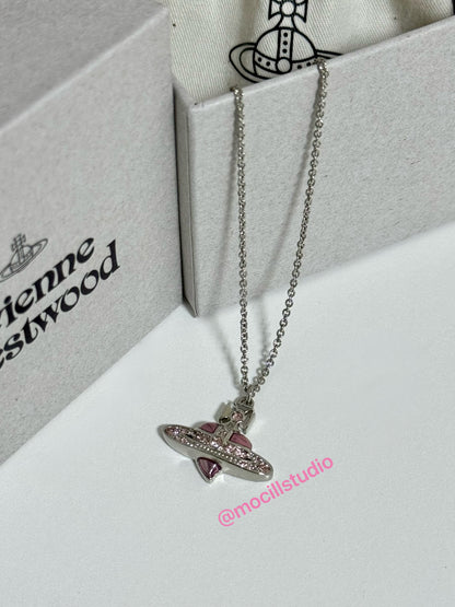 （現貨！）Vivienne Westwood New diamante heart pendant Necklace 復刻愛心土星項鍊