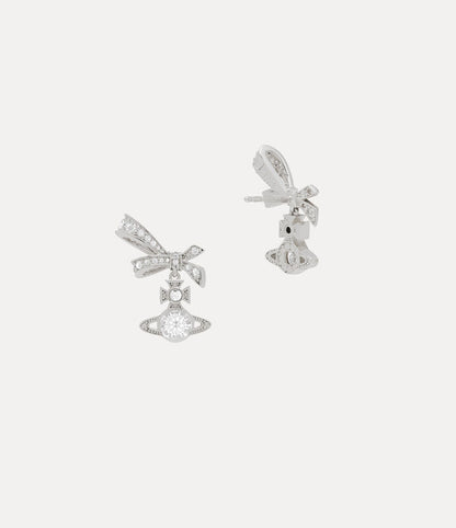 Vivienne Westwood Angelique Earrings 純銀水晶蝴蝶結耳環