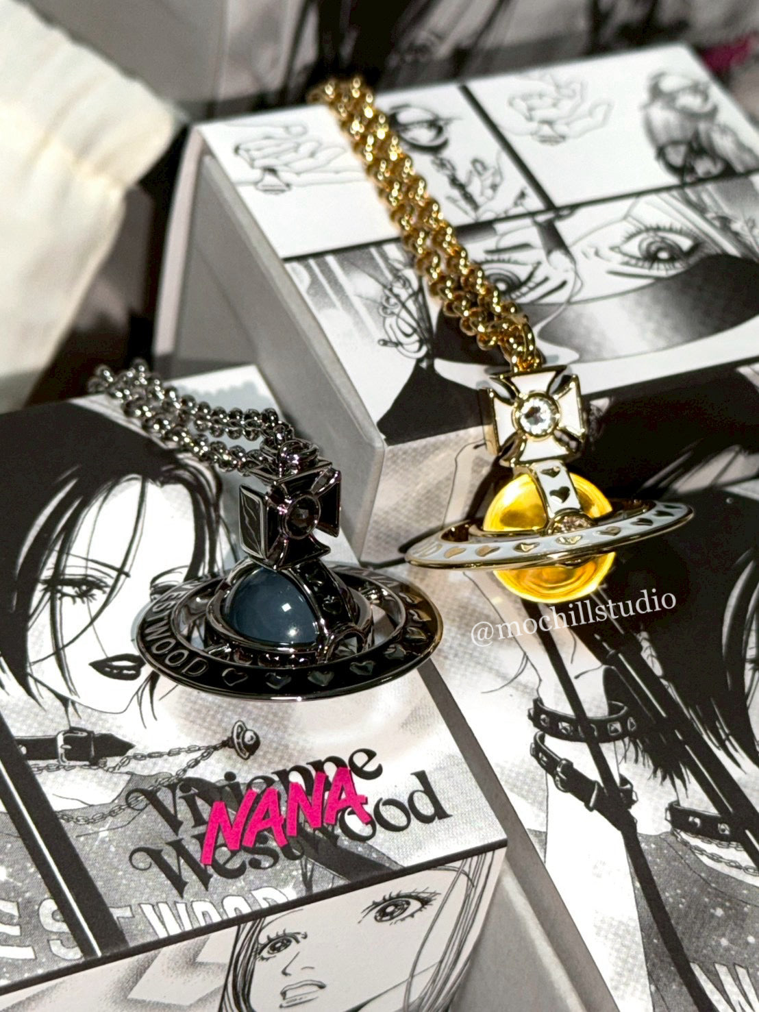 （現貨！）Vivienne Westwood X NANA VWXNANA限量聯名法瑯立體土星項鍊（共2色！）