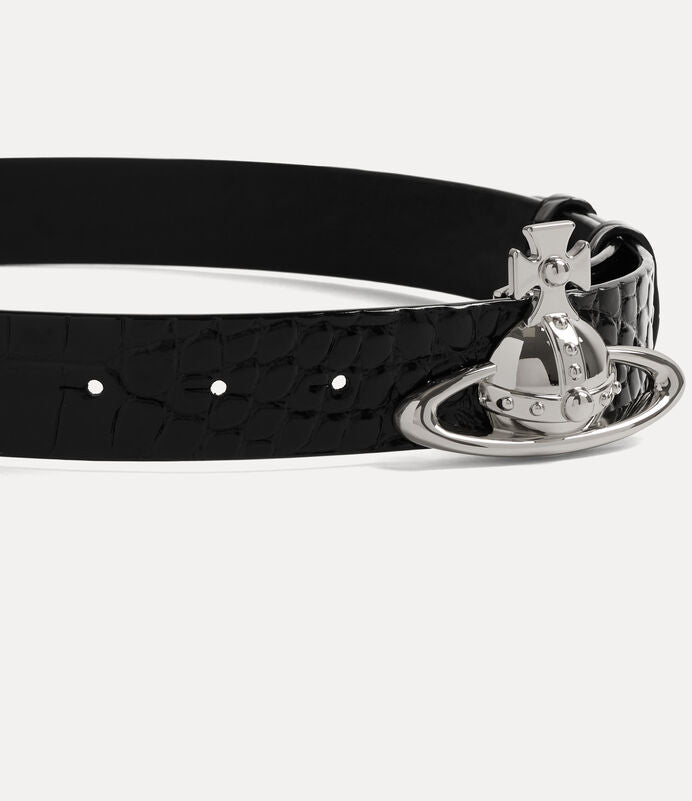 Vivienne Westwood Orb Buckle Belt 鱷魚壓紋土星皮帶 (共2色！）