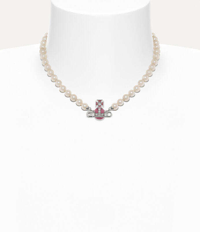 Vivienne Westwood Kitty pendant Necklace 珍珠別針琺瑯項鍊