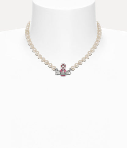 Vivienne Westwood Kitty pendant Necklace 珍珠別針琺瑯項鍊