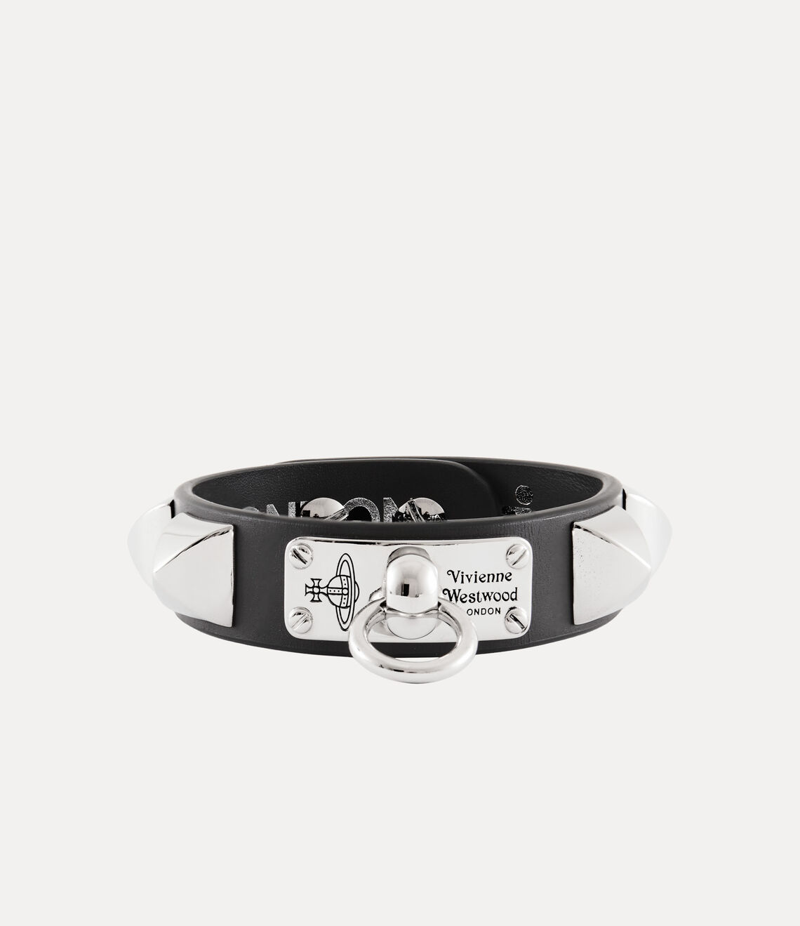 Vivienne Westwood Man. Paulo Bracelet 經典立體卯釘龐克土星皮革手環
