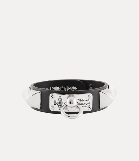 Vivienne Westwood Man. Paulo Bracelet 經典立體卯釘龐克土星皮革手環