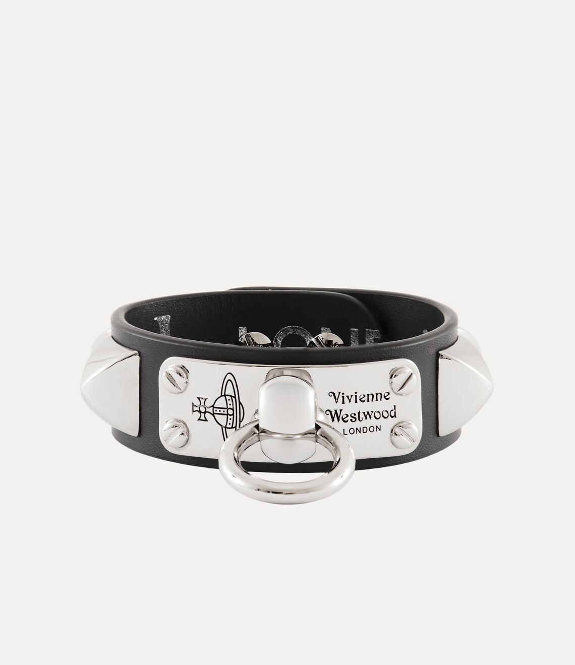 Vivienne Westwood Man. Paulo Bracelet 經典立體卯釘龐克土星皮革手環