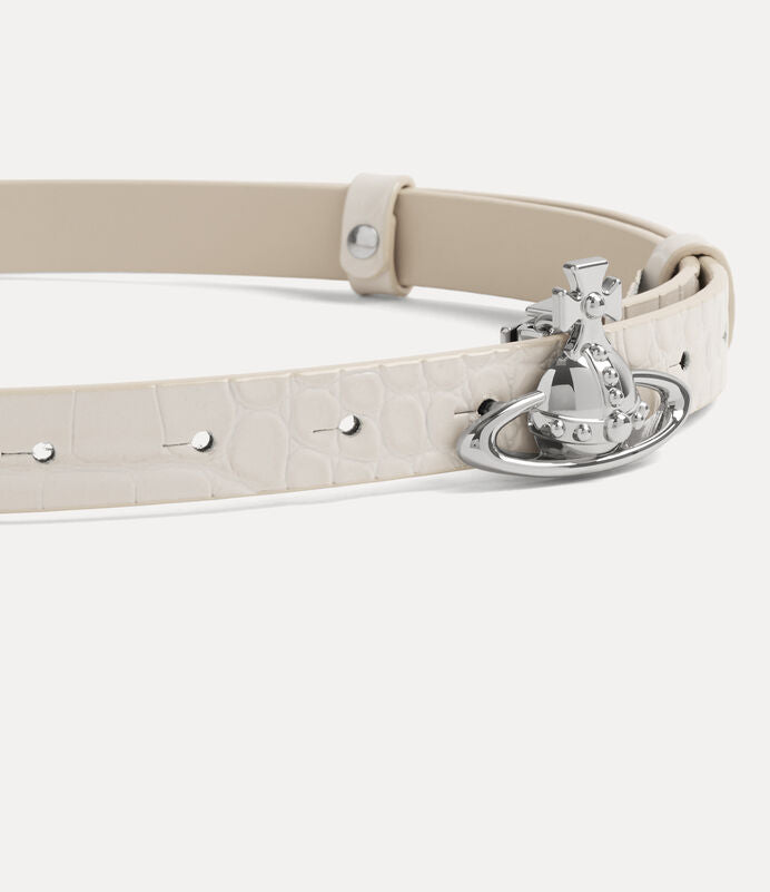 Vivienne Westwood Small Orb Buckle Belt 鱷魚壓紋土星皮帶 (共2色！）