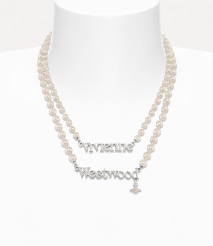 Vivienne Westwood Amelia Necklace 夢幻雙層 LOGO 珍珠項鏈